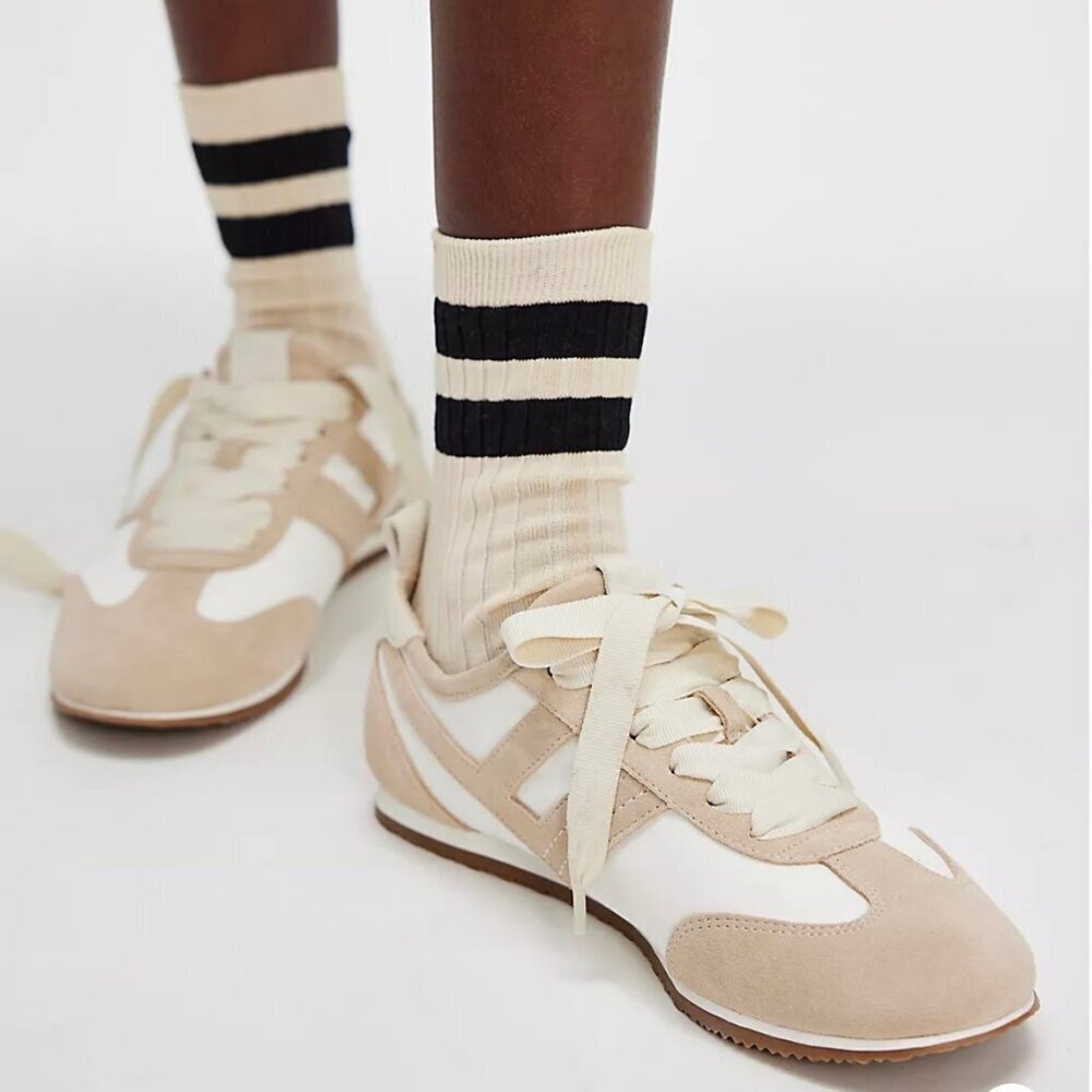 Free People 8.5 Aces Tennis Shoe Sneaker Minimalist Neutral Boho